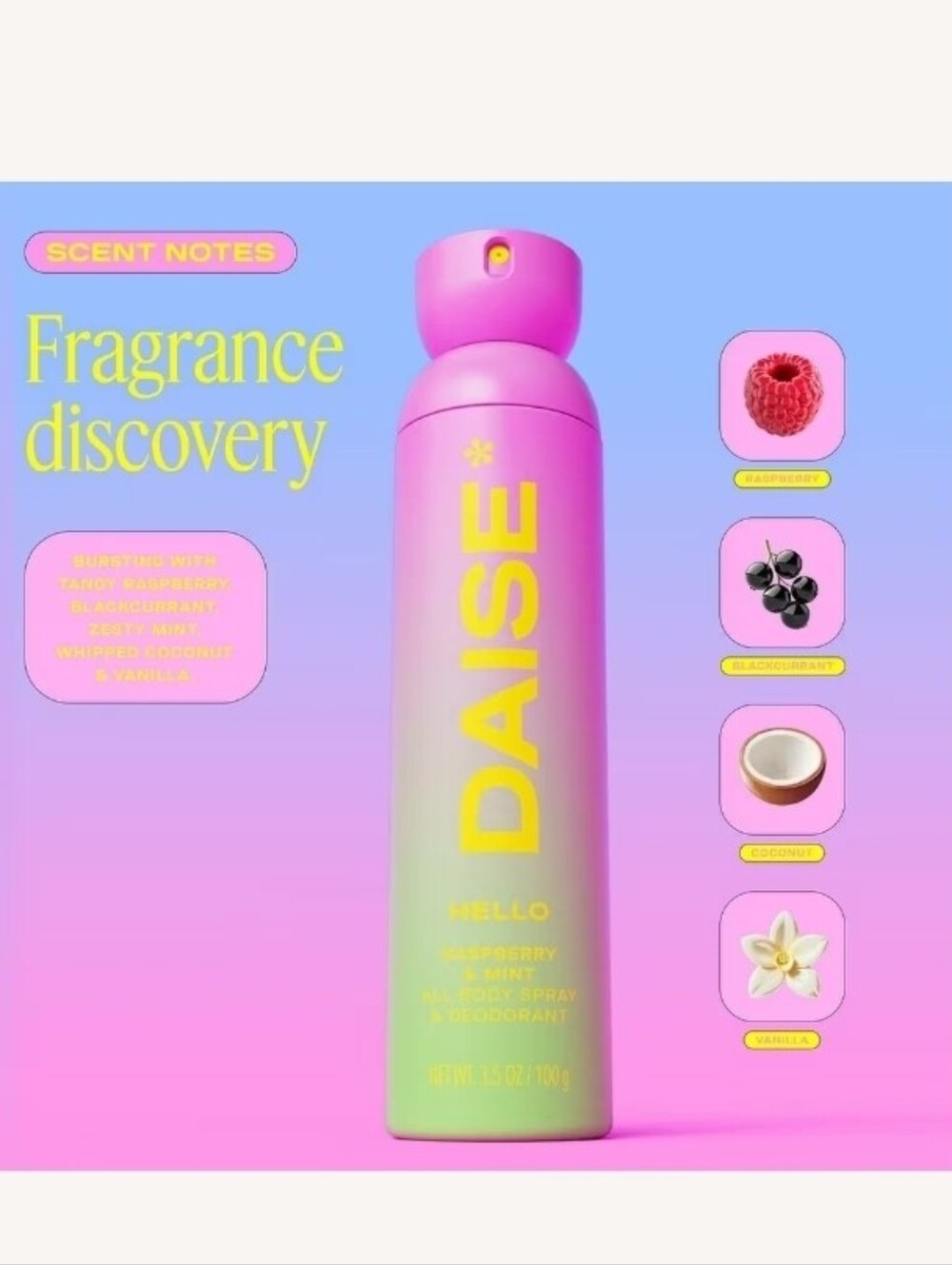 DAISE Hello Raspberry & Mint All-Body Spray & Deodorant 2 Pack - Picture 3 of 10